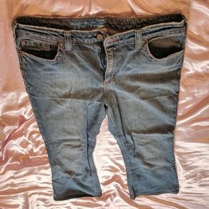 Pure Color jeans. Hemmed 35" long.